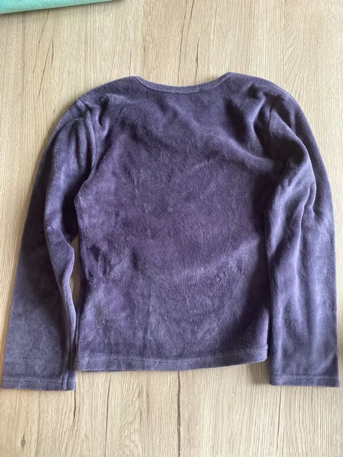 Ensemble pyjama hiver 2 pièces fille velours violine motif lune 6/7 ans Gémo - photo numéro 3