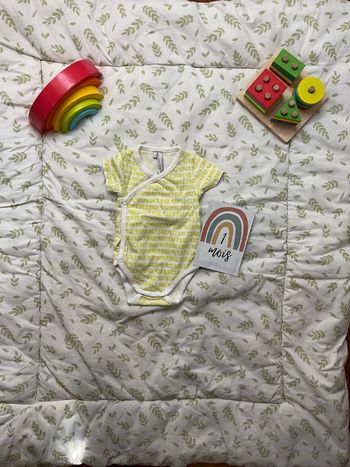 body manches courtes vert et blanc 1 mois orchestra ouverture devant