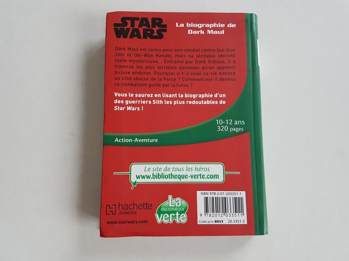 Livre Star Wars La Biographie de Dark Maul La Bibliothèque Verte 4 - photo numéro 2