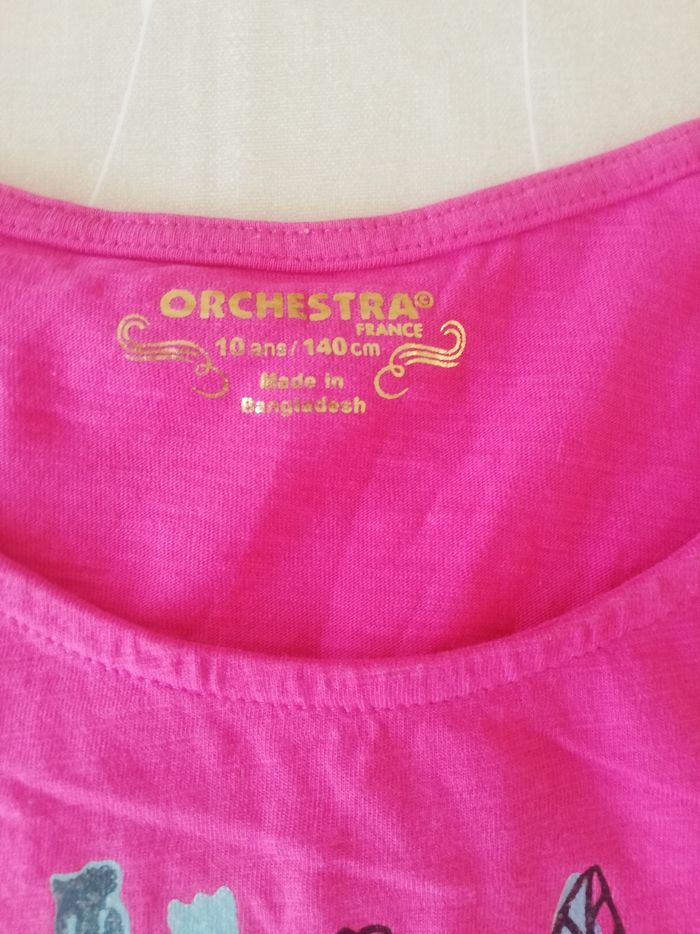 Tee shirt rose manches courtes orchestra 10 ans neuf 3€ - photo numéro 6