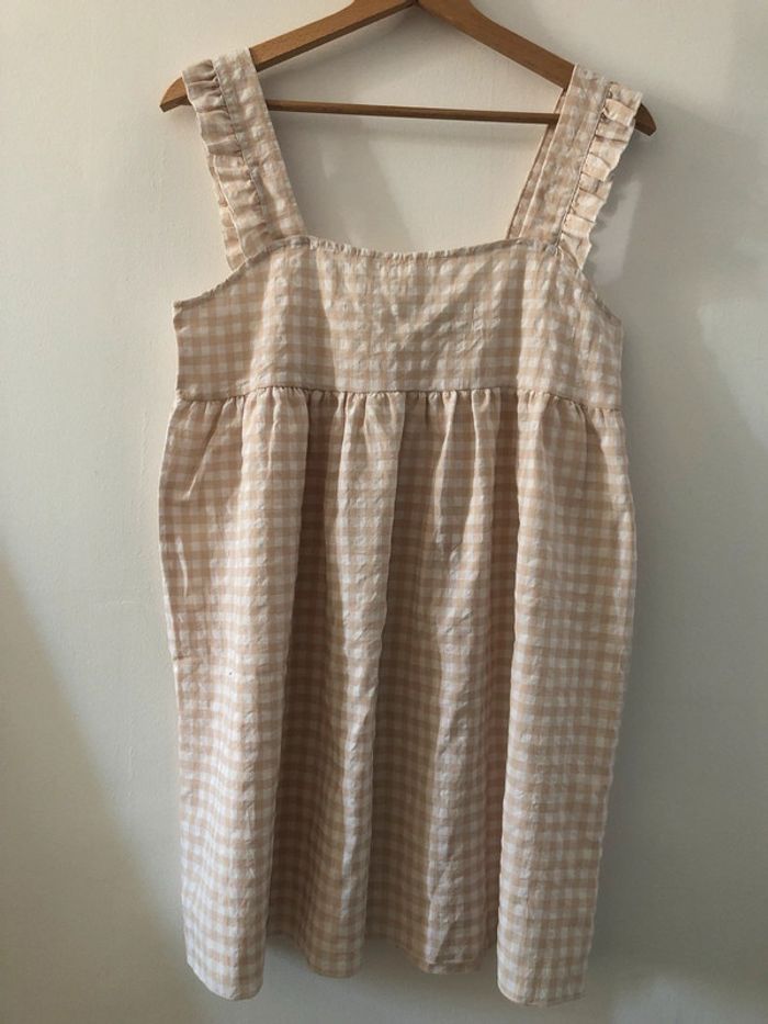 Robe carreaux beige