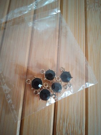 Lot de 5 connecteurs noirs et dorés diy