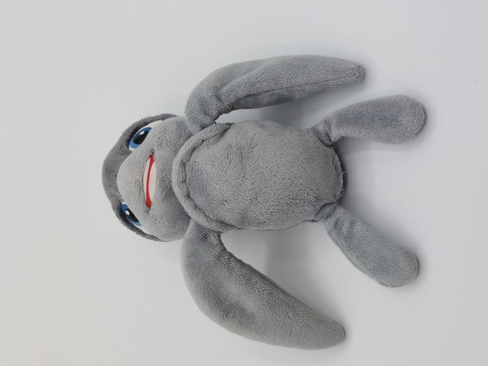 Peluche doudou tortue Ricky SAMMY 2 gris yeux bleus bouche rouge 20 cm - photo numéro 2