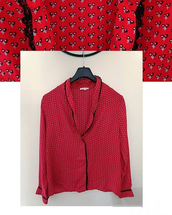 Chemise chemisier femme taille S avec effet dentelle
