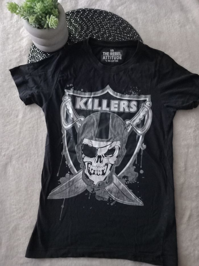 T-shirt garçon – The Rebel Attitude – XS – Tête de mort – Très bon état