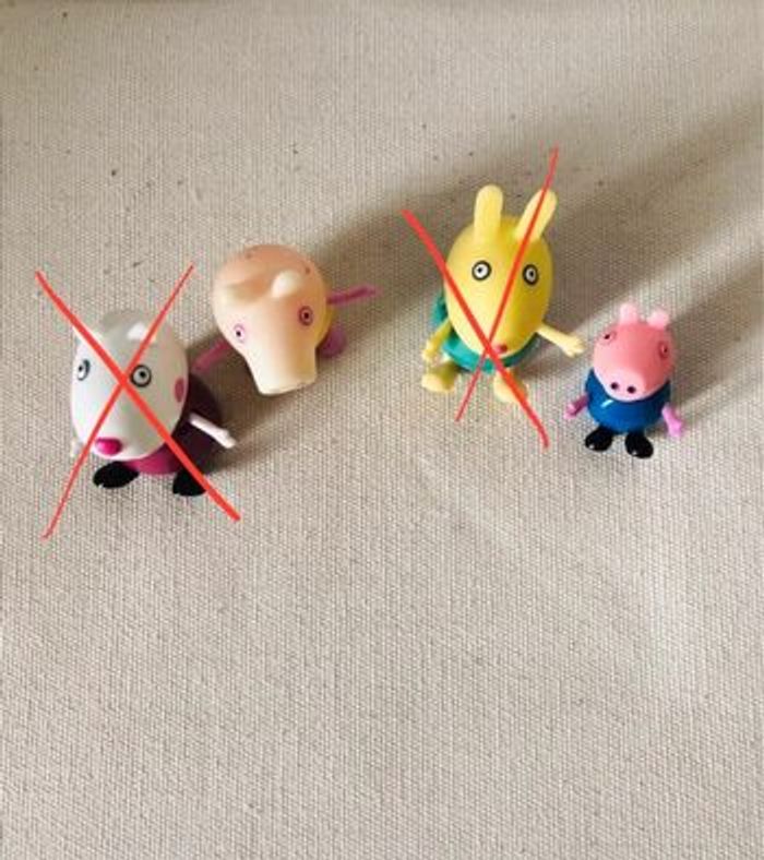 Lot de 2 personnages peppa pig lapin george - photo numéro 6
