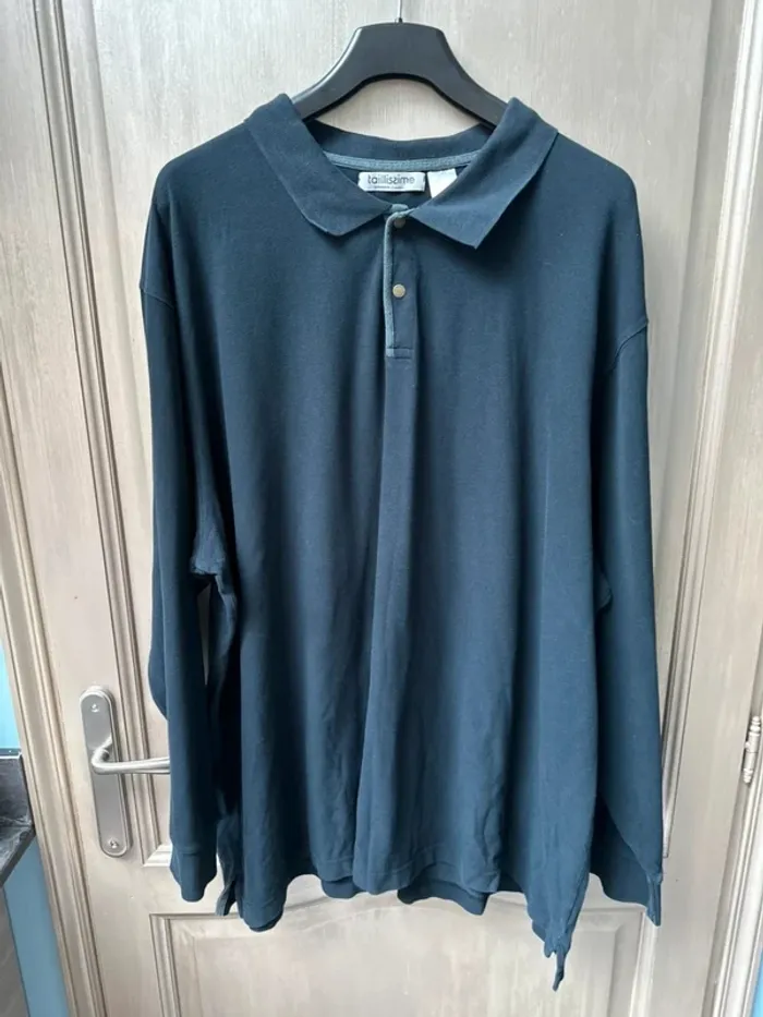 Polo manche longue taillissime 7XL noir - photo numéro 3