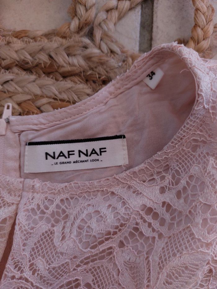 Robe dentelle rose poudré Naf Naf - photo numéro 3