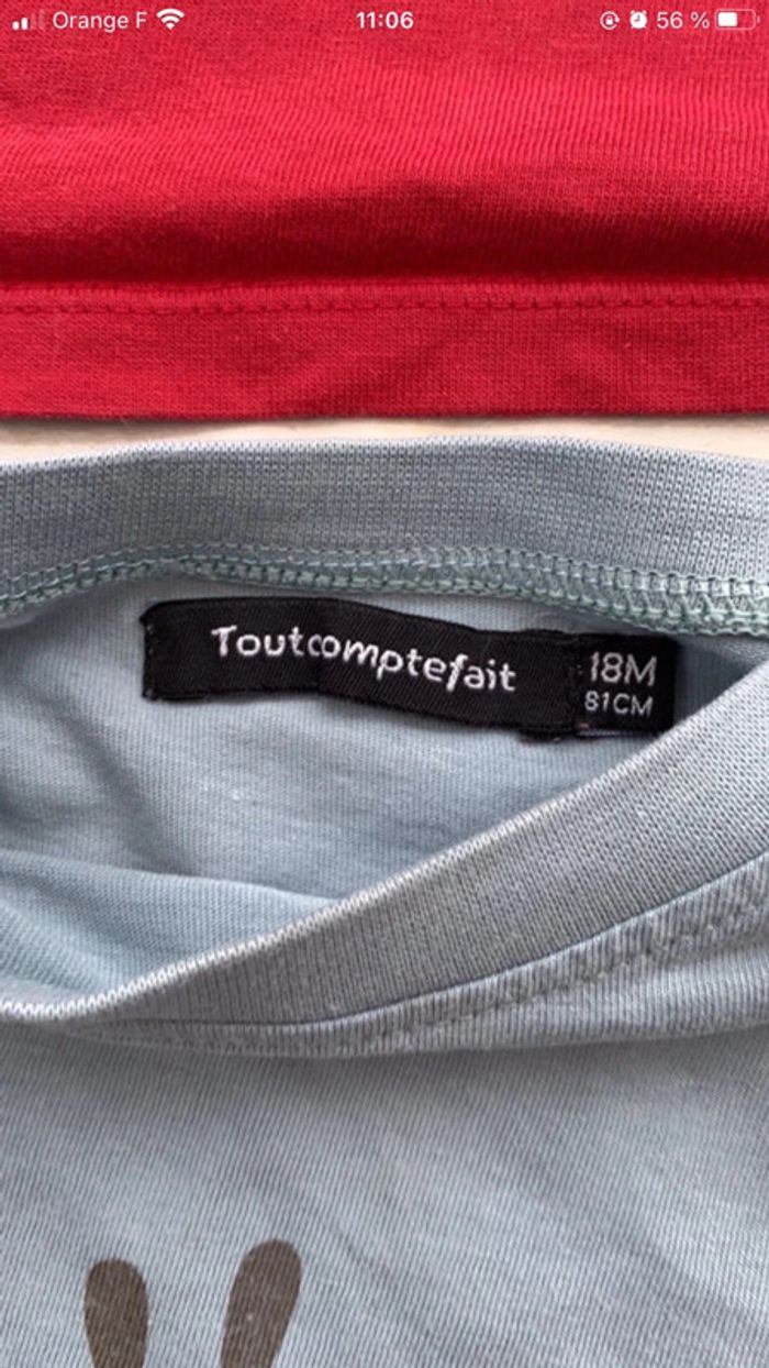 Lot 4 tee-shirts 18 mois - photo numéro 7