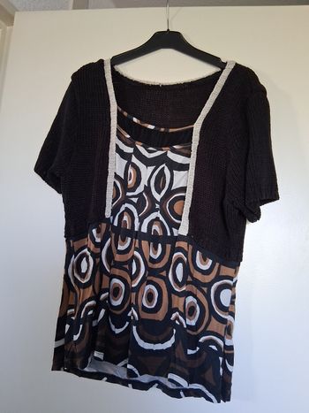 Pull ajouré noir et marron " t- 42-44"