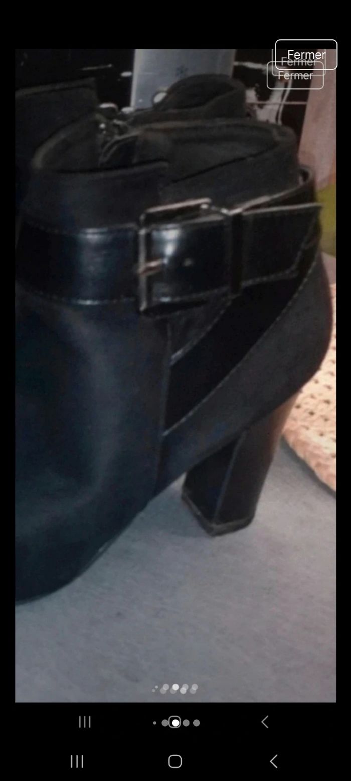 Très jolie bottines noir en daim - photo numéro 5
