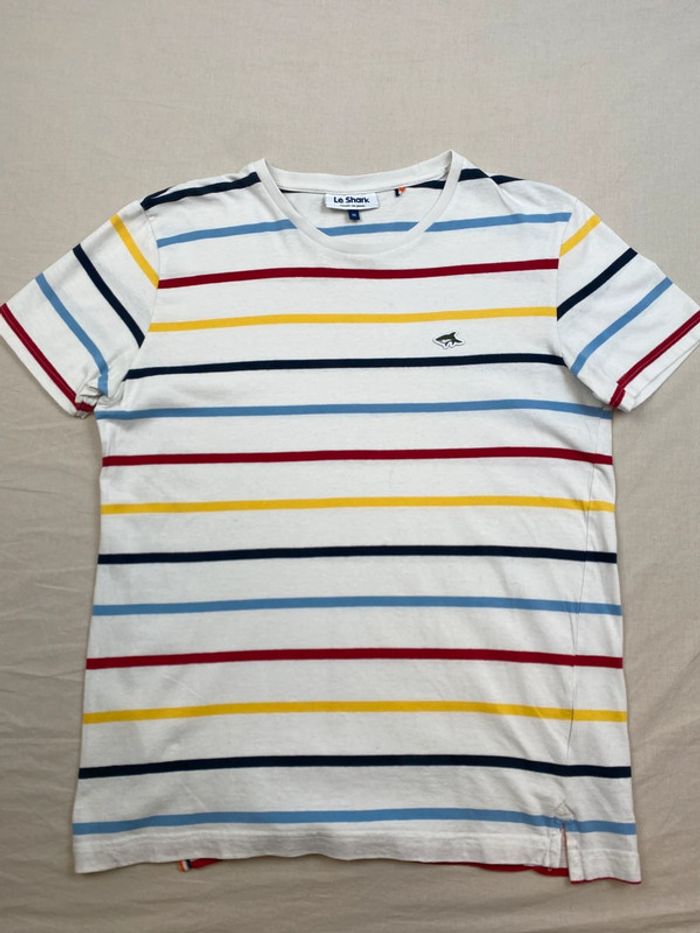 T-shirt à rayures, Le Shark, Blanc Multicolore, M, Homme (655) - photo numéro 2