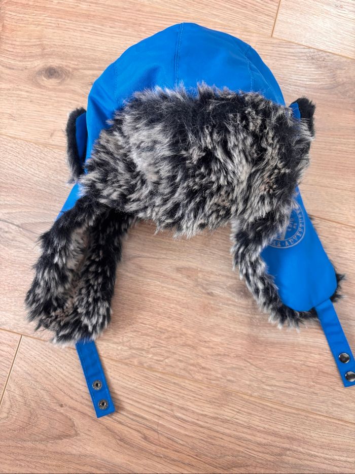 Bonnet chapka garçon bleu fourré 3/5 ans - photo numéro 2