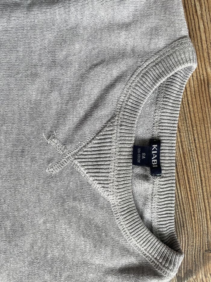 Petit pull léger basique gris kiabi 8 ans - photo numéro 3