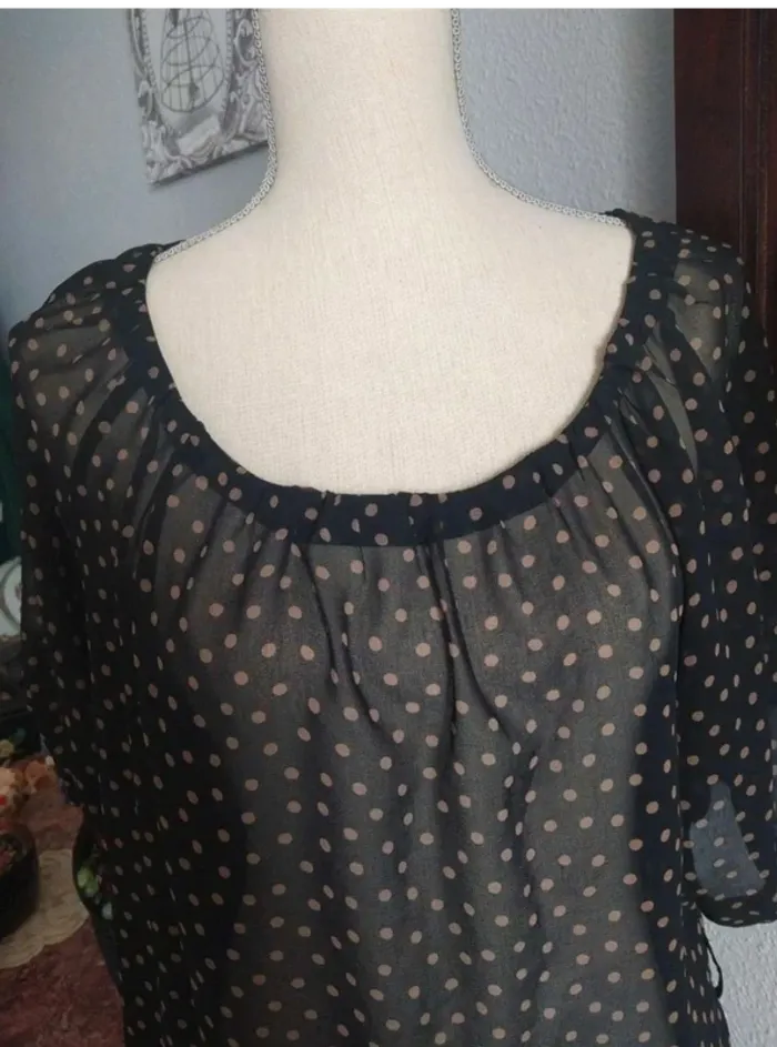 Blouse noire à pois 38 - photo numéro 5