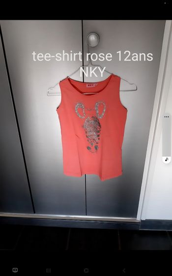 Tee shirt bretelle rose