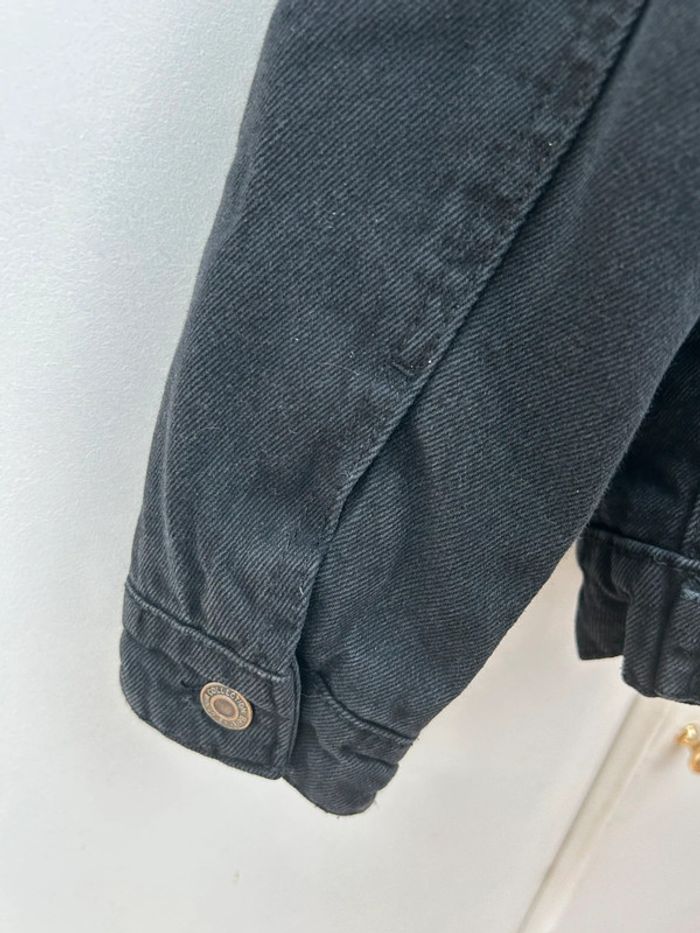 Veste en jeans noir avec moumoute au col - berskha taille xs - photo numéro 4