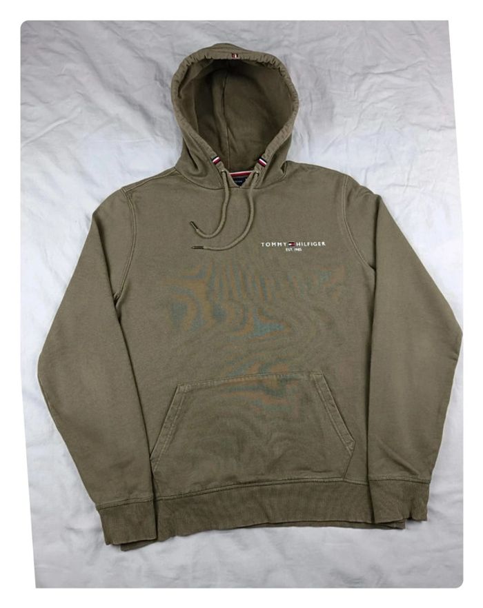 Sweat a capuche Tommy Hilfiger vert kaki L - photo numéro 2