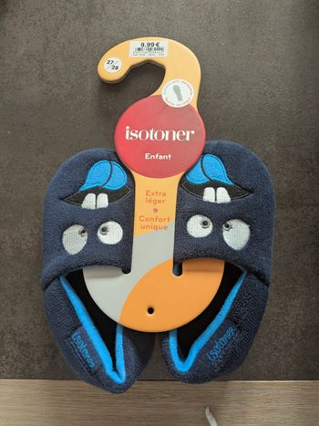 Chausson antidérapant Isotoner bleu 27/28