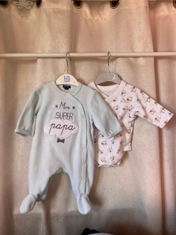 Lot 1 mois garcon pyjama et body kiabi