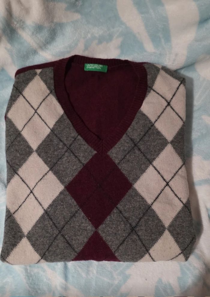 Pull jacquard en laine united colors of benetton