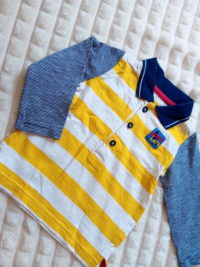 Polo ML garçon 6/9mois 💛💙 - photo numéro 2