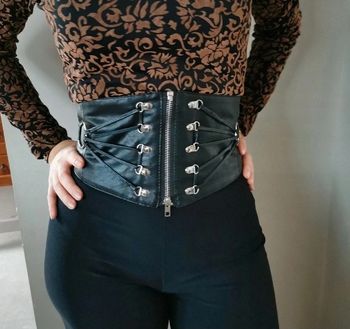 A36 ceinture gaine corset vintage rétro ajustable noire