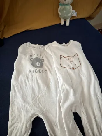 Lot 2 pyjamas velours blanc