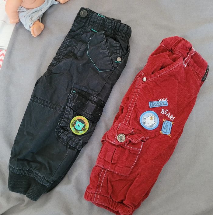 2 pantalons bien chauds 71 cm
