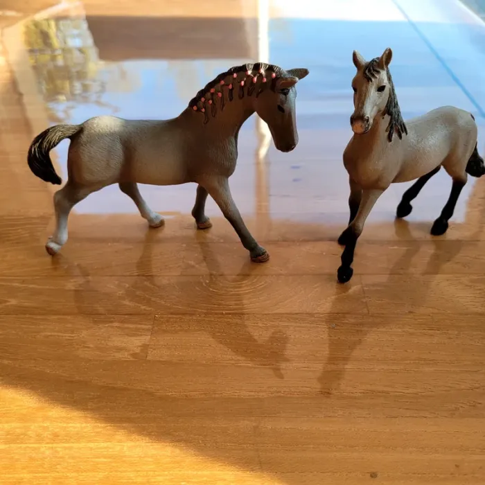 Lot Schleich cheval et poney gris - photo numéro 3