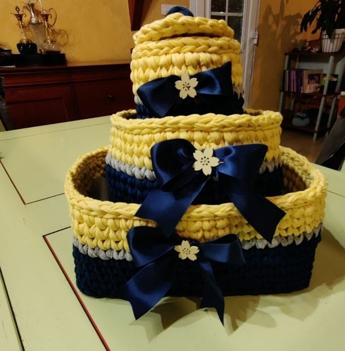 Pack de paniers rangement en Trapilho pour bébé - photo numéro 4