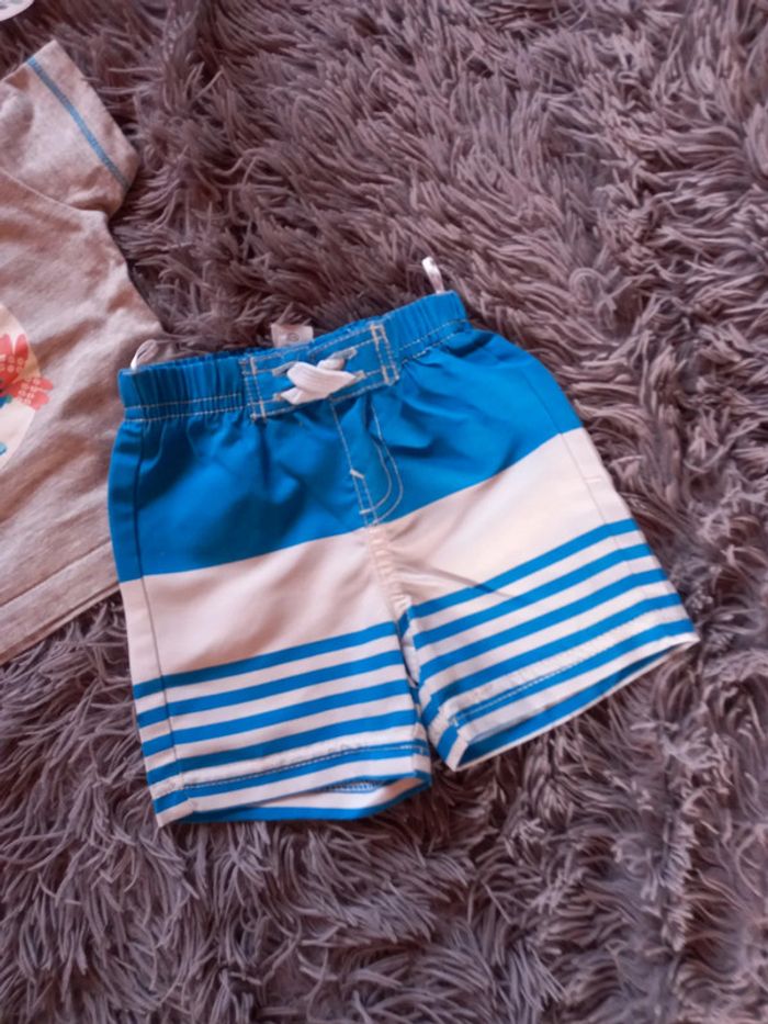Ensemble été short + t-shirt garçon 6 mois - photo numéro 2