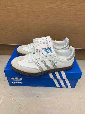 adidas Originals SAMBA OG (blanc, marron et argent)     40