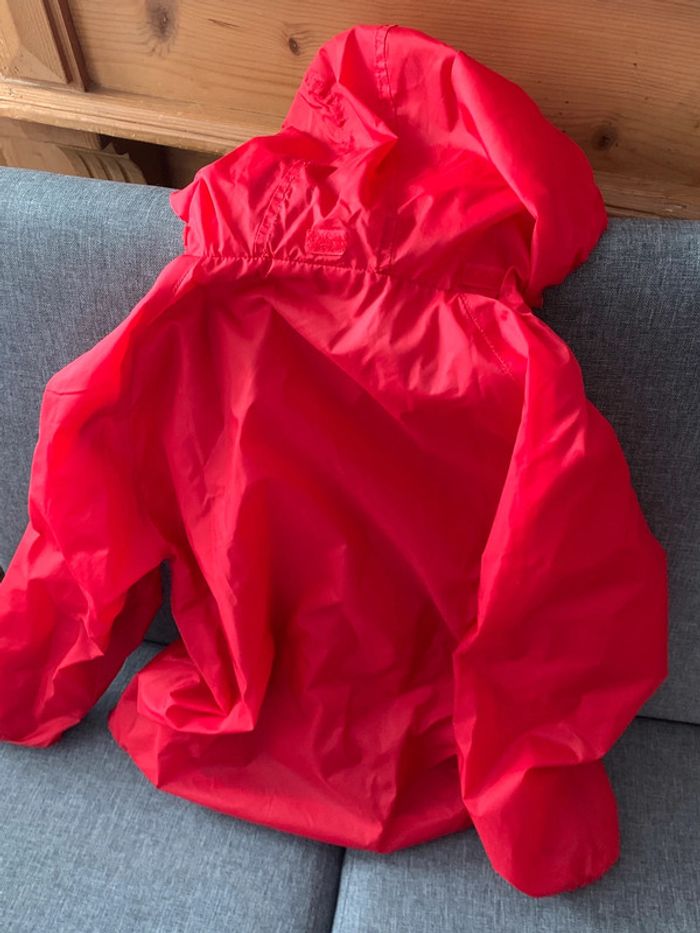 Patrick imperméable parka veste pluie vent rouge enfant xxs capuche kway - photo numéro 9