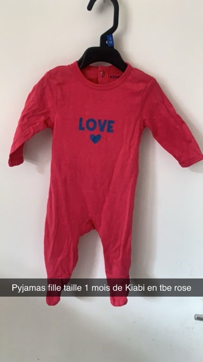 Pyjamas fille taille 1 mois