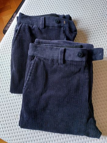 Chinos velours bleu