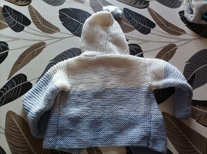 Gilet bleu et blanc - photo numéro 3