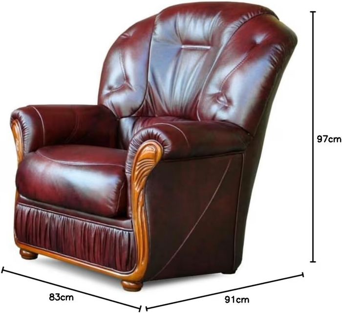 Fauteuil cuir magenta - photo numéro 8