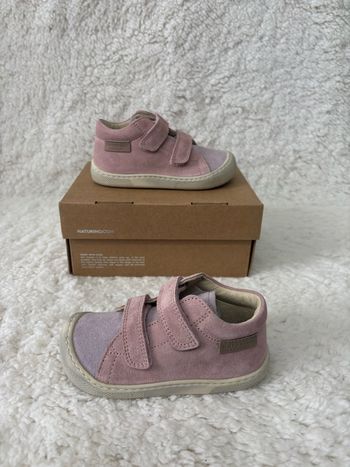 Chaussures enfant Naturino Barefoot – Taille 24 – Rose / Mauve – Cuir – Très bon état
