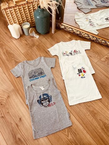 Taille 2 ans lot de 4 maillots de corps été garçon Absorba blanc gris 💙