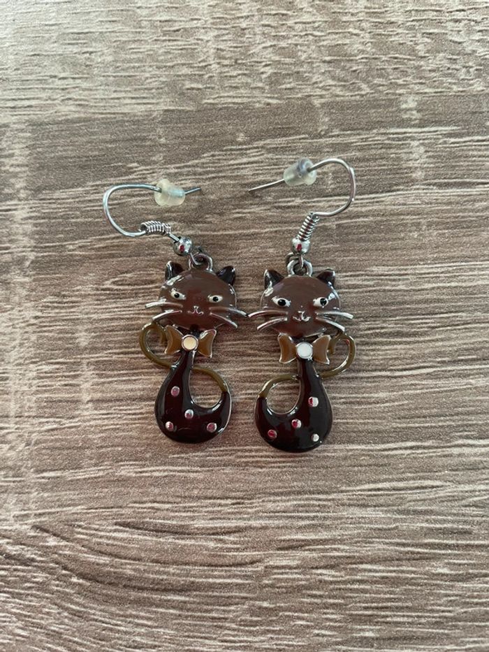 Boucles d’oreilles forme chat