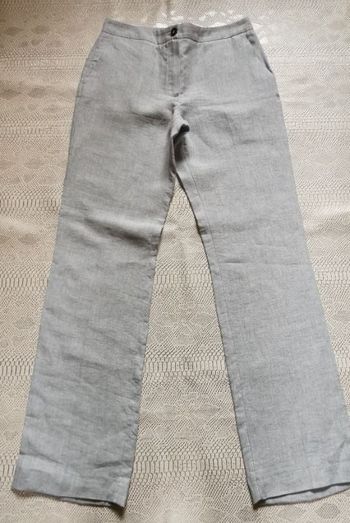 Pantalon fluide 100 % lin bleu clair Burton