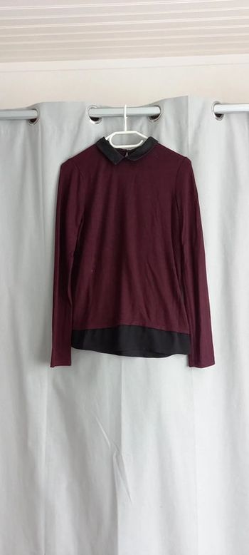 Pull pimkie 36 bordeaux et noir