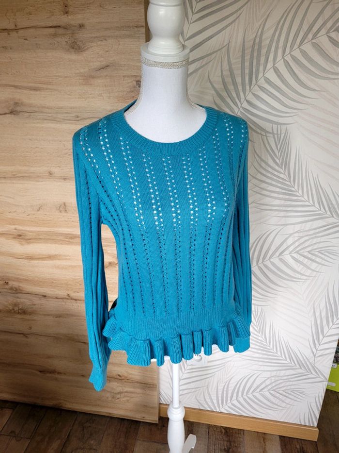 Jolie pull femme taille L bleu Camaïeu