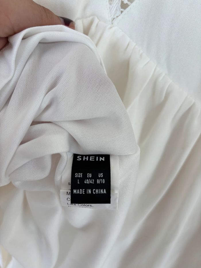 Robe blanche décolleté dentelle - photo numéro 5