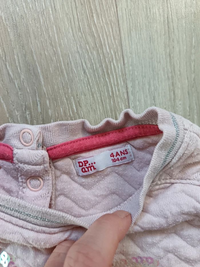 Lot 3 pulls fille 4 ans rose étoile tigre cœur Okaïdi DPAM - photo numéro 4