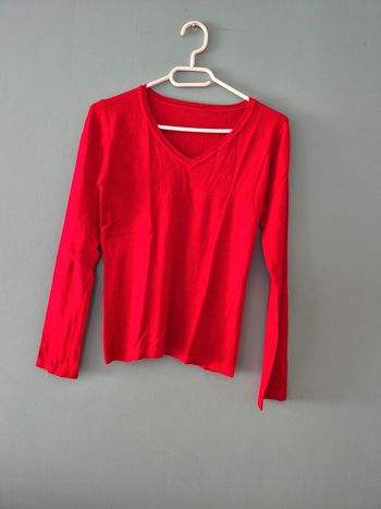 Pull fin rouge moulant taille unique