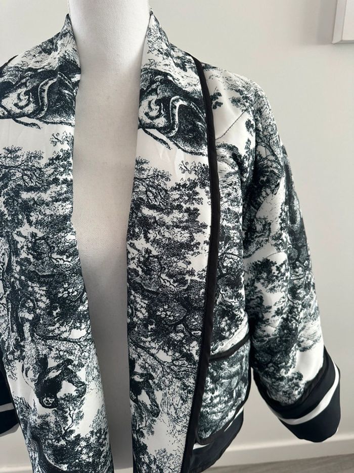 Veste matelassée oversize imprimés tapisserie noire et blanche T38 M - photo numéro 3