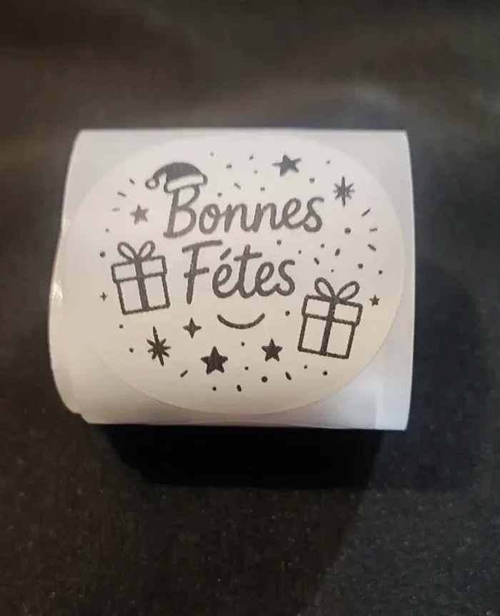 Lot de 20 autocollants “Bonnes Fêtes” stickers ronds cadeaux 50×50 mm