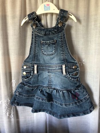 Jupe salopette en jeans 18 mois Okaou
